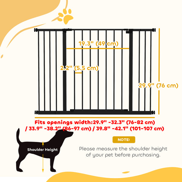 Barrière de sécurité pour chien à pression, noire