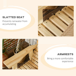 Balancelle de porche 2 places, bois naturel