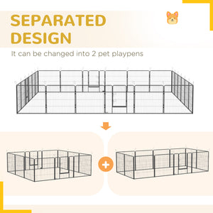24-panel dog playpen, grey