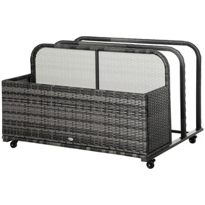 Rangement roulant pour piscine, gris