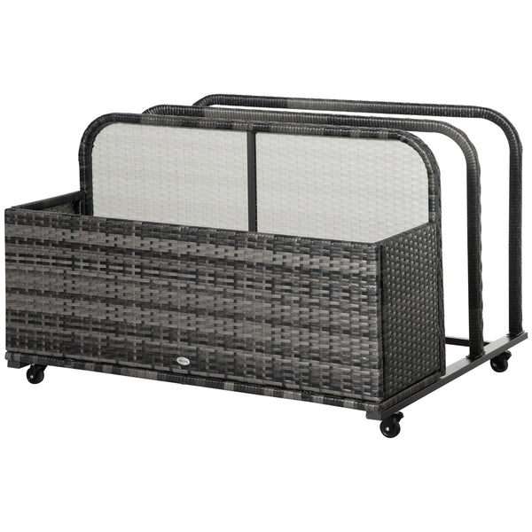 Rangement roulant pour piscine, gris