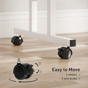 Sit-stand desk with casters, black