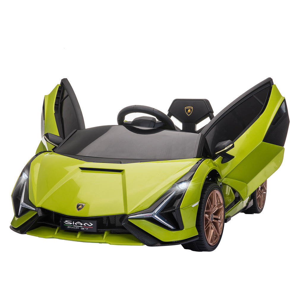 Voiture électrique 12 V pour enfant, avec télécommande parentale, lumières musicales et lecteur MP3, couleur verte