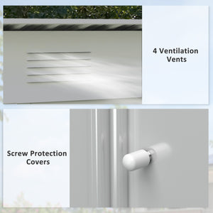 Abri de jardin en métal avec portes coulissantes verrouillables et aérations