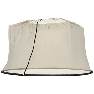 Moustiquaire de protection pour parasol de 7.5 pieds avec porte zippée, beige