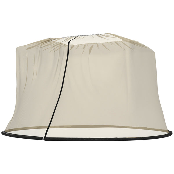 Moustiquaire de protection pour parasol de 7.5 pieds avec porte zippée, beige