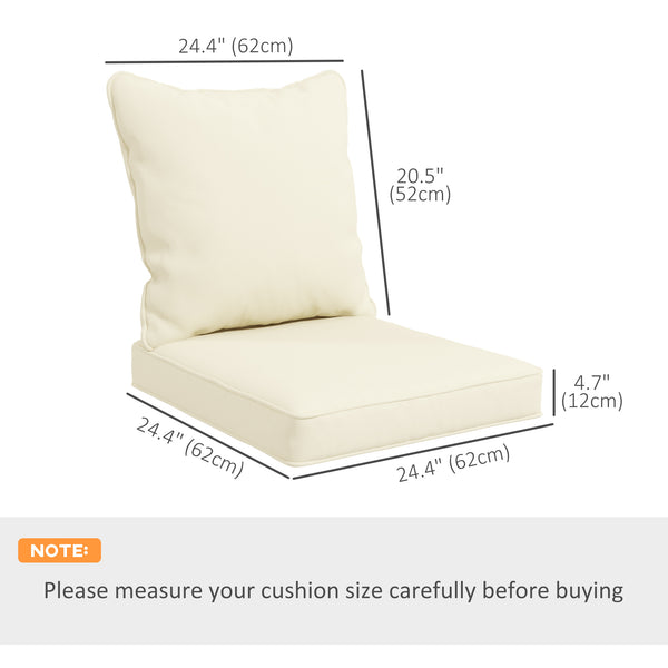 Lot de 4 Coussins pour chaise de patio, intérieur et extérieur, blanc crème