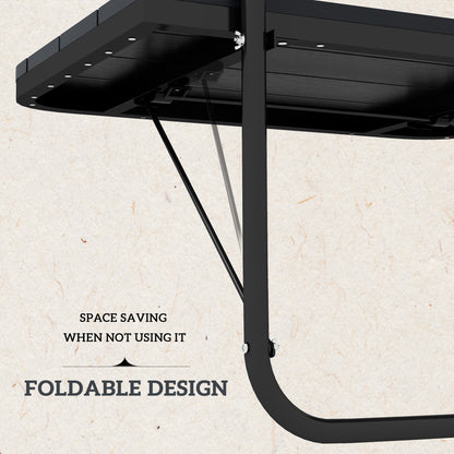 Table suspendue d'extérieur, table de balcon réglable, noir