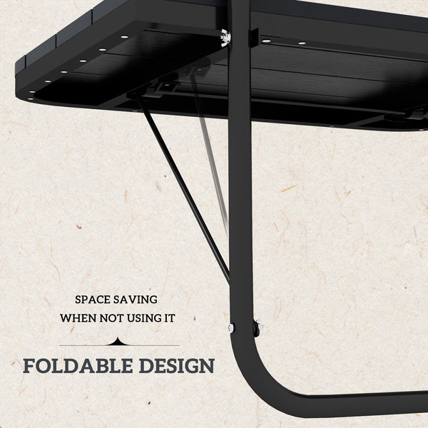 Table suspendue d'extérieur, table de balcon réglable, noir