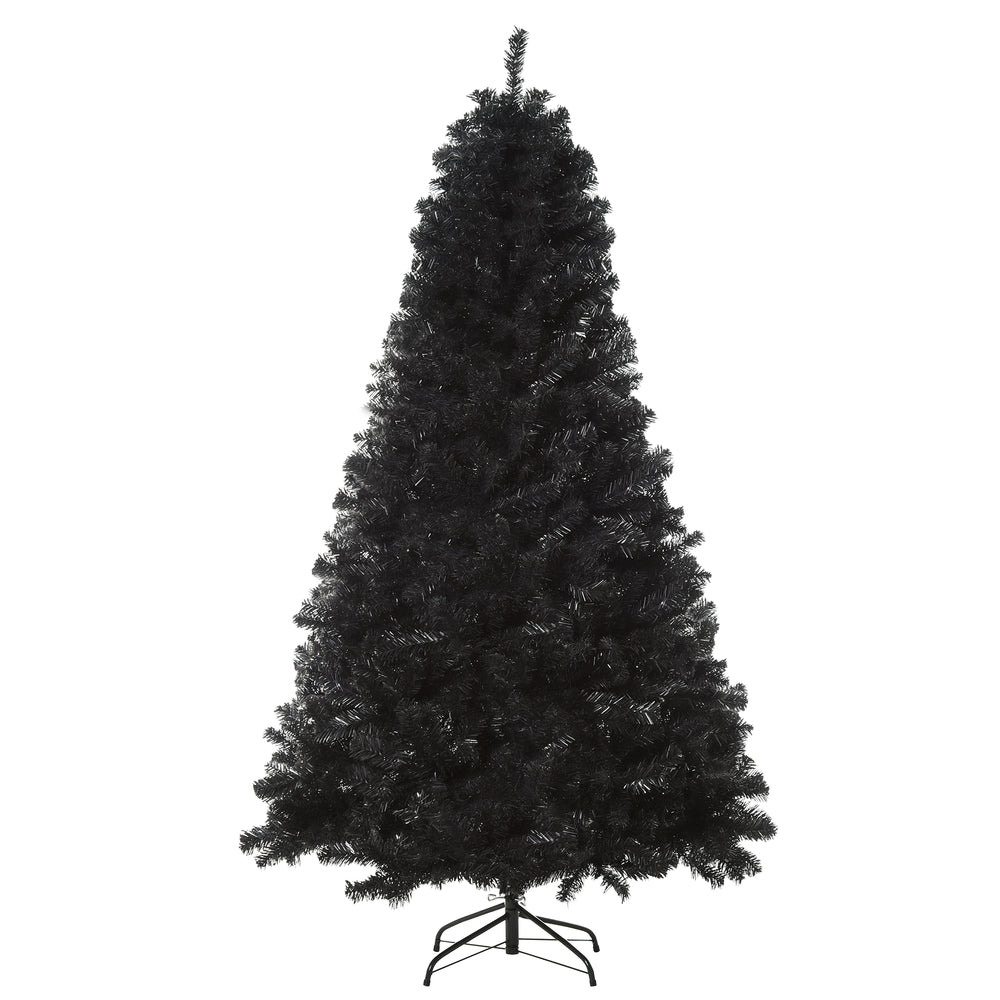 Sapin de Noël artificiel noir de 6 pieds non éclairé