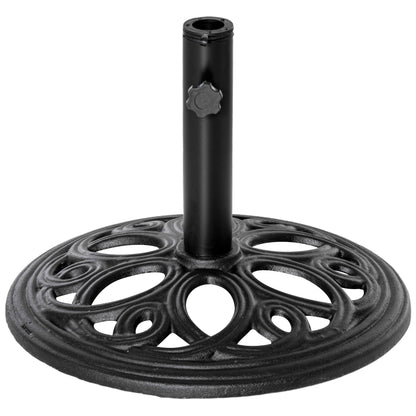 Support de parasol pour terrasse, compatible avec mât de 3,8 cm de diamètre et 5,1 cm de diamètre, noir