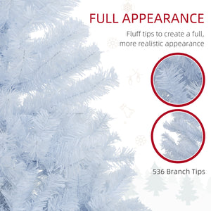 Sapin de Noël artificiel blanc de 5 pieds avec 536 branches