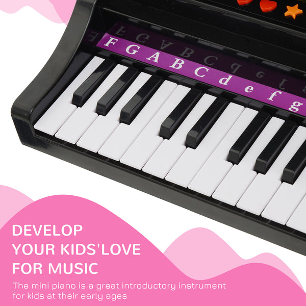 37 Keys Mini Musical Electronic Piano with Mic, Black