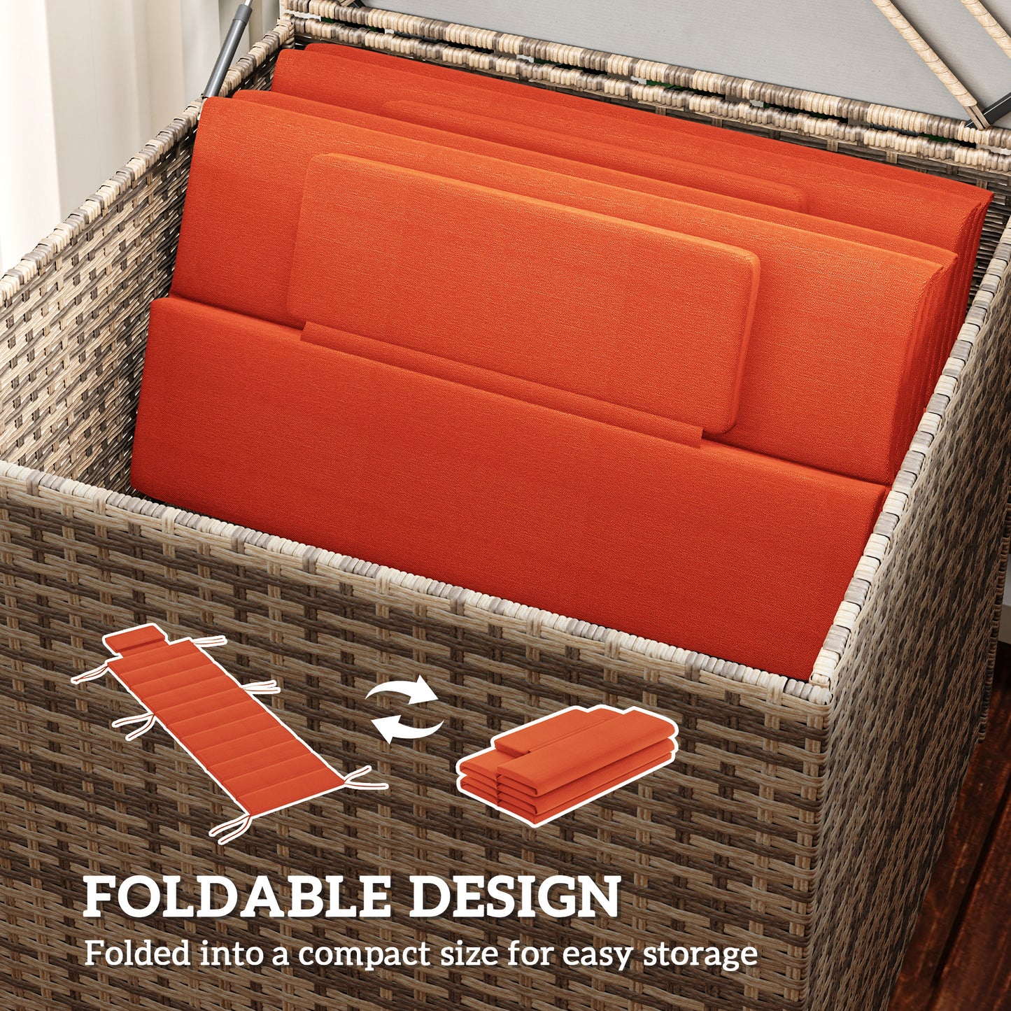 Coussins de chaise longue, lot de 2, pliables, UPF50+, 203 x 66 cm, bordeaux