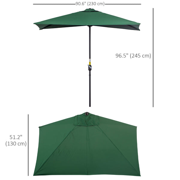 Parasol demi-rond de 8 pieds, vert