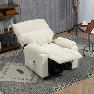 HOMCOM Lift Chair for Seniors, Microfibre Upholstered Power Recliner Chair with Remote, Quick Assembly, Cream White |