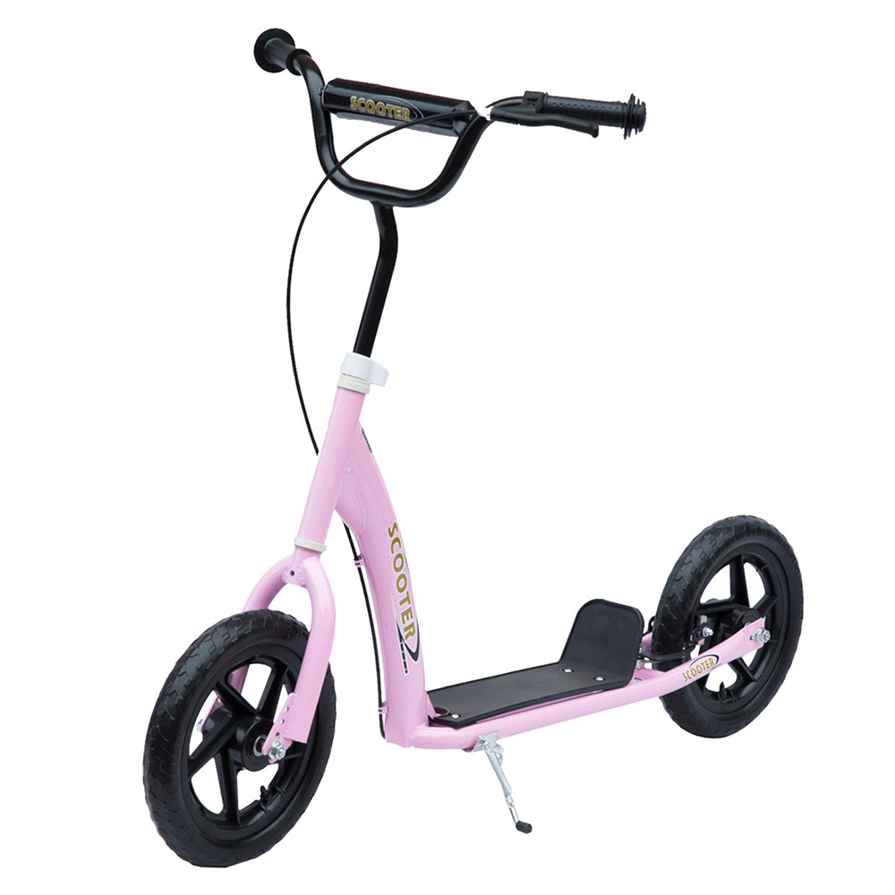 Trottinette pour enfants style vélo avec pneu de 12 pouces, rose
