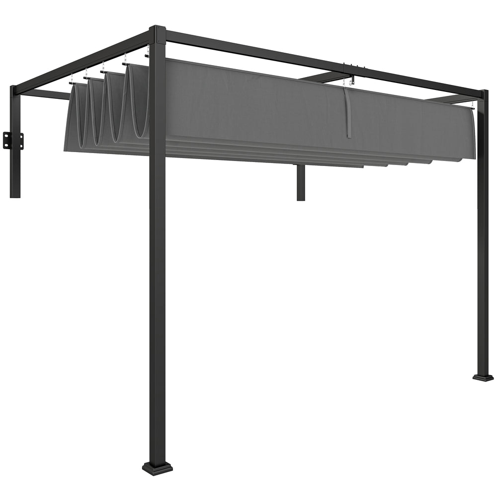 Pergola adossée 7 x 10 avec toit rétractable