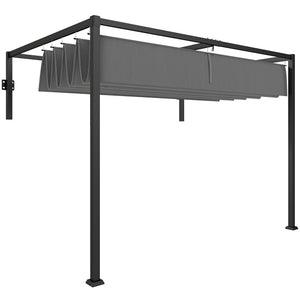 Pergola adossée 7 x 10 avec toit rétractable