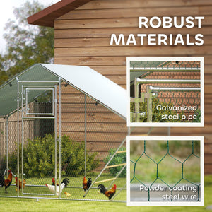 Enclos à poules en métal grand format avec housse imperméable et résistante aux UV