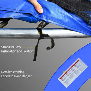 12ft Trampoline Spring Cover, Plastic Trampoline Replacement Pad Gym Bounce Jump Cover EPE Foam Safety Guard Padding Outdoor, Blue