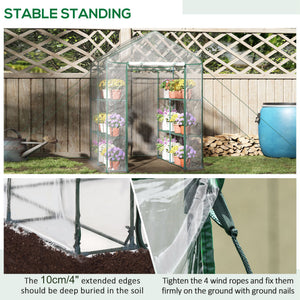 Portable garden greenhouse with 8 shelves