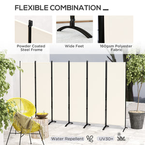 Paravent pliable à 6 panneaux, protection UV30+, beige