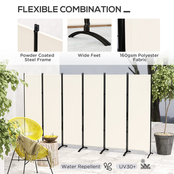 Paravent pliable à 6 panneaux, protection UV30+, beige