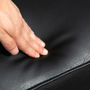 Fauteuil d'appoint rembourré en similicuir avec pieds en bois et large assise, noir