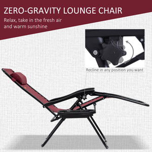 Ensemble de 2 chaises de patio vec table d'appoint, porte-gobelets et coussin, rouge