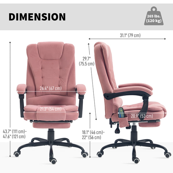 7-point vibrating massage chair, pink