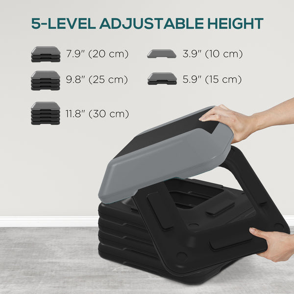 Stepper réglable en hauteur à 5 niveaux, gris
