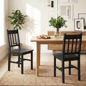 Chaises de salle à manger en pin noir, lot de 2