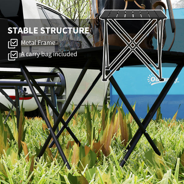 Table de camping pliante, noire