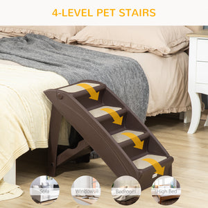 Escalier portable pour chiens et chats, marron foncé