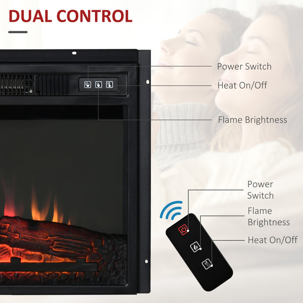 23-inch 1400W Built-in Electric Fireplace, Black