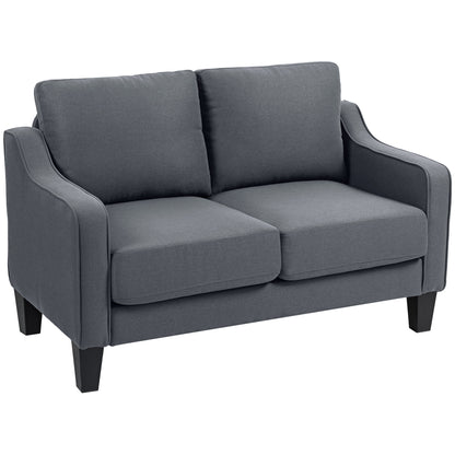 Canapé moderne avec ressorts ensachés, revêtement en lin, rembourrage épais, gris anthracite