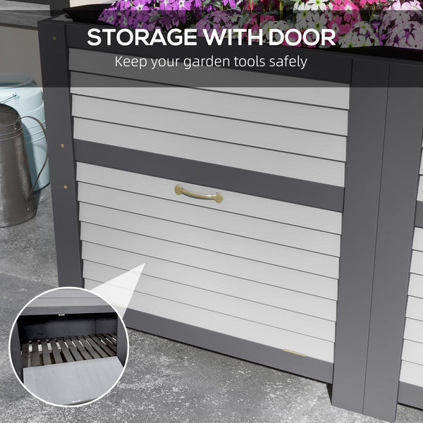 Jardinière surélevée en bois avec rangement