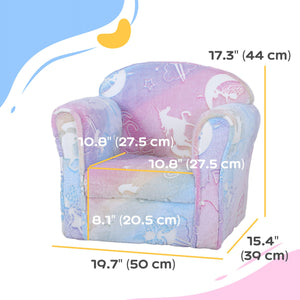 Chaise pour tout-petits, design féerique lumineux, cadre en bois, de 18 à 36 mois, multicolore