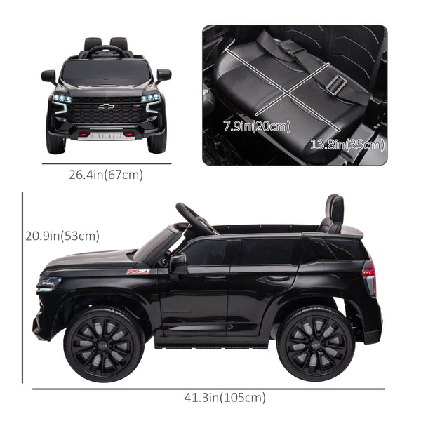 Chevrolet Tahoe Licensed 12V with Parental Remote, Black