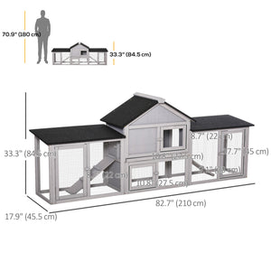Wooden hutch with double run and sliding ramps