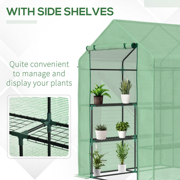 Portable garden greenhouse with 8 shelves