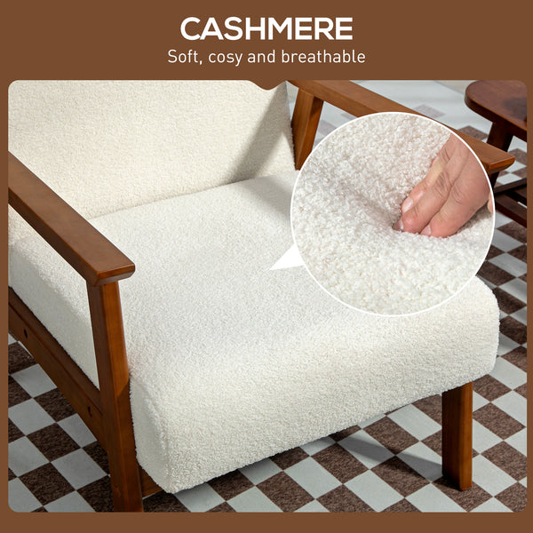 Fauteuil d'appoint avec assise large et rembourrage épais, blanc