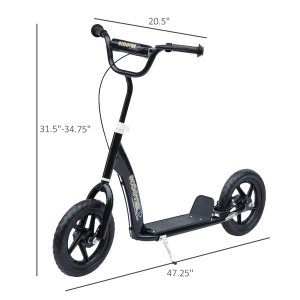 Adjustable Kids Pro Stunt Scooter Children Street Bike Bicycle Ride On with 12” Tire (Black)