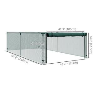 Protective plant cage with roll-up zippered door