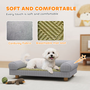 Elevated sofa for small dogs, grey