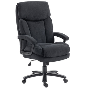 Executive office chair for tall people, supporting up to 204 kg (450 lb), black.