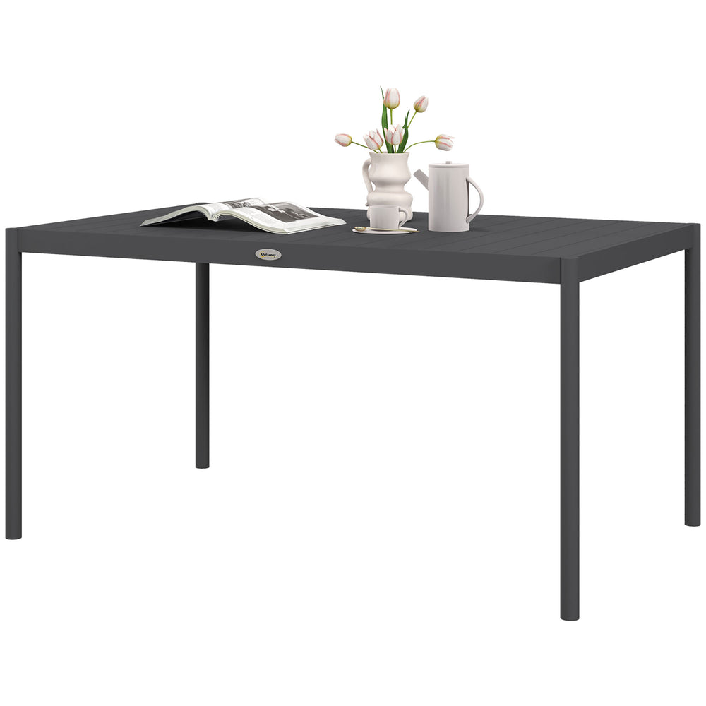 Table de jardin avec structure en aluminium, gris foncé
