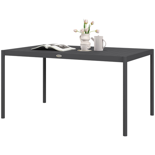 Table de jardin avec structure en aluminium, gris foncé