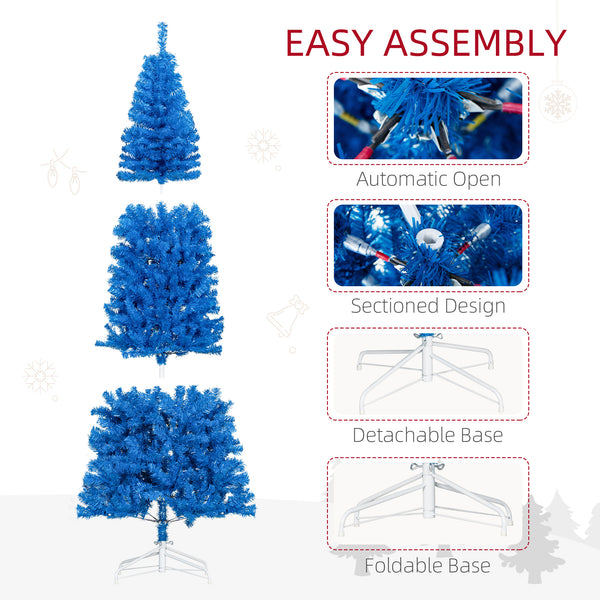 Sapin de Noël artificiel bleu de 7 pieds